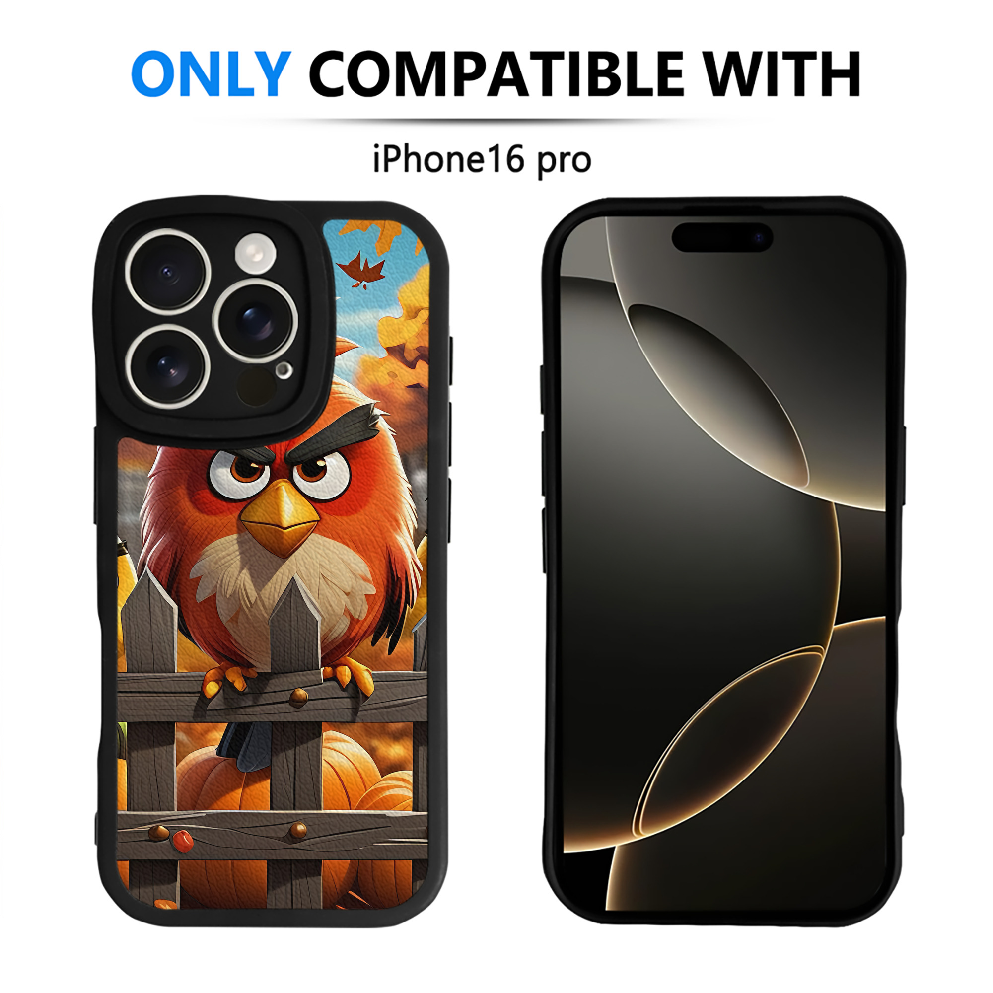 （画像用） Angry Birds アングリーバード 【iPhone 16シリーズ対応】シリコンスマホケース（レザー調） 材質：シリコン